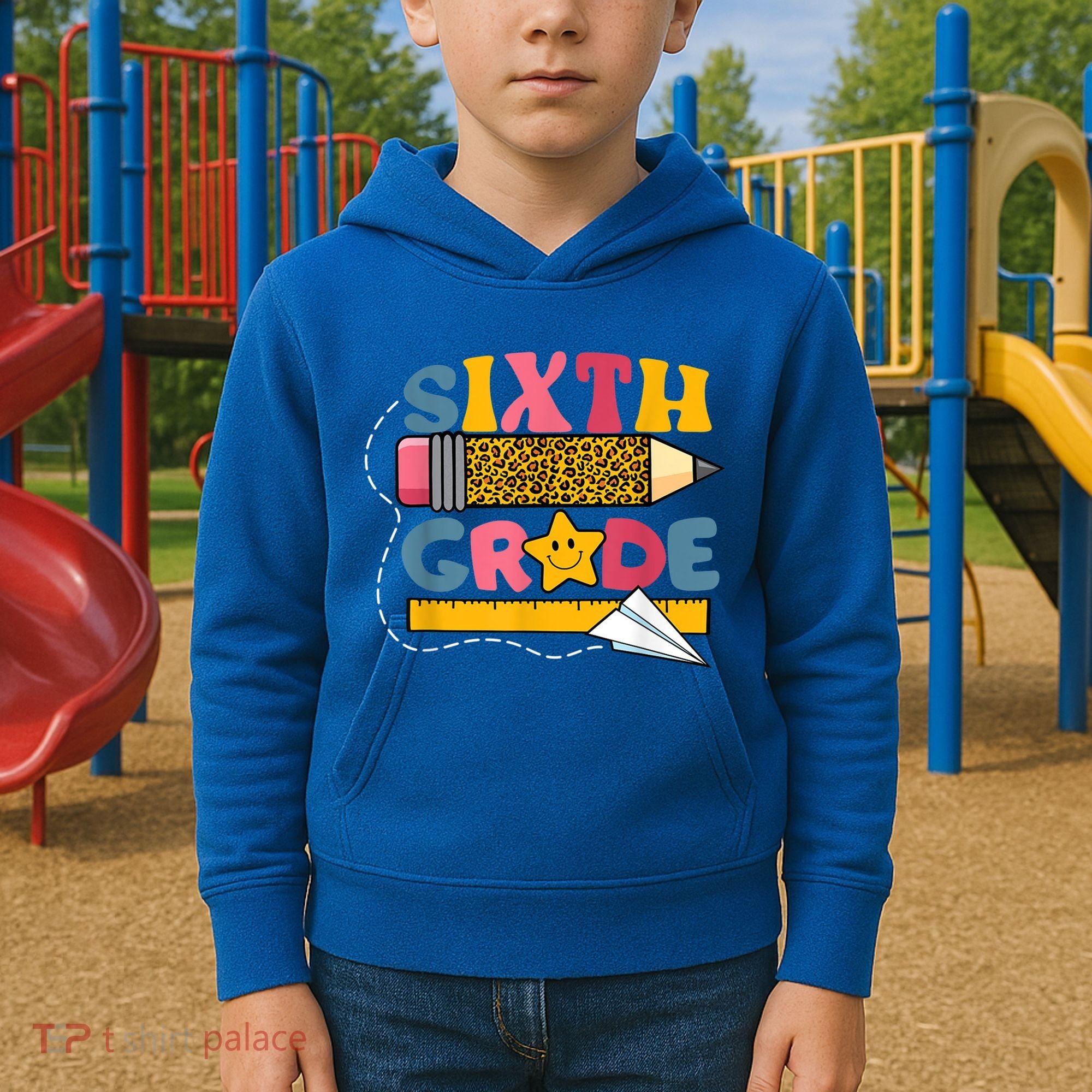 Sixth 6Th Grade Teacher Leopard Back To School Gift Kids Hoodie