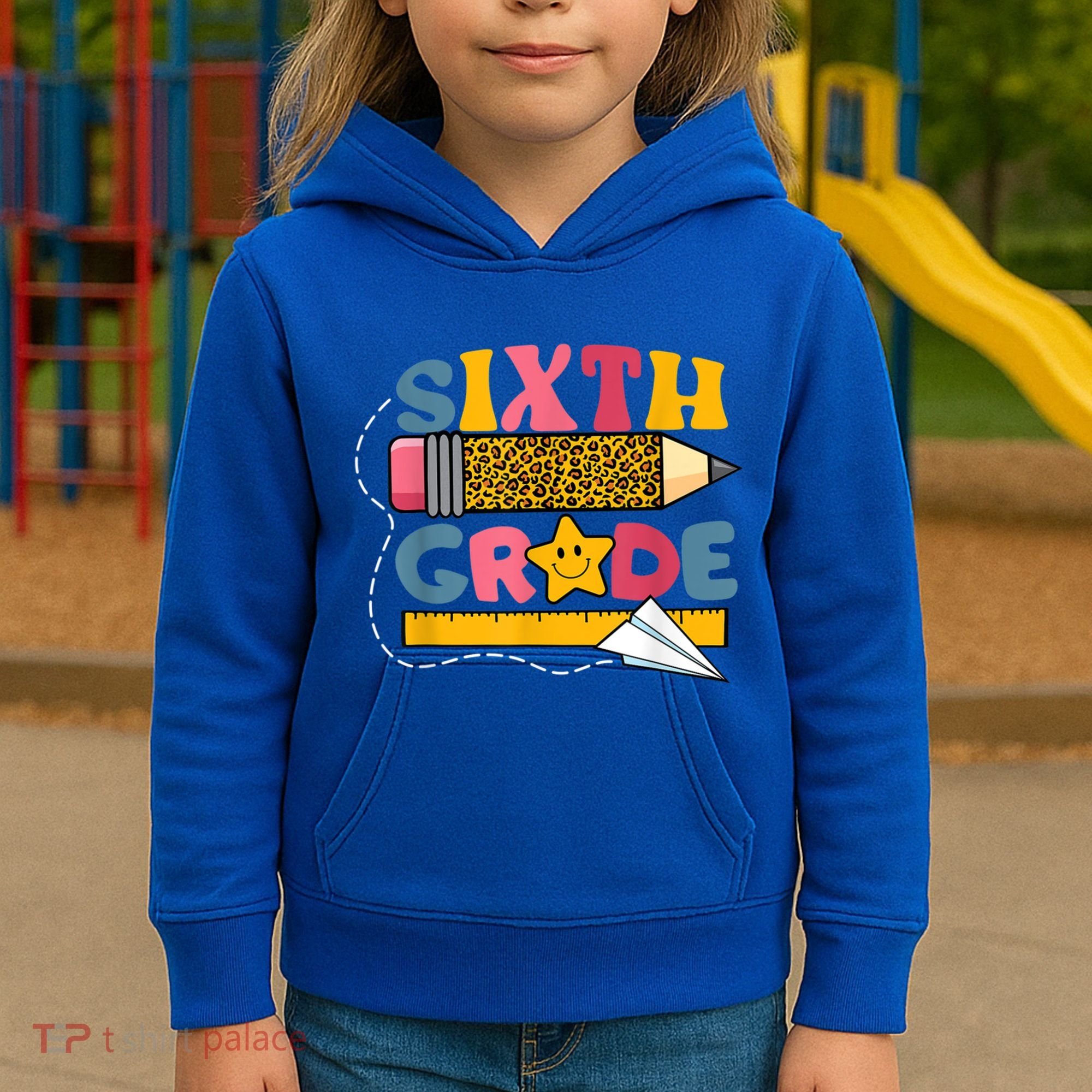 Sixth 6Th Grade Teacher Leopard Back To School Gift Kids Hoodie