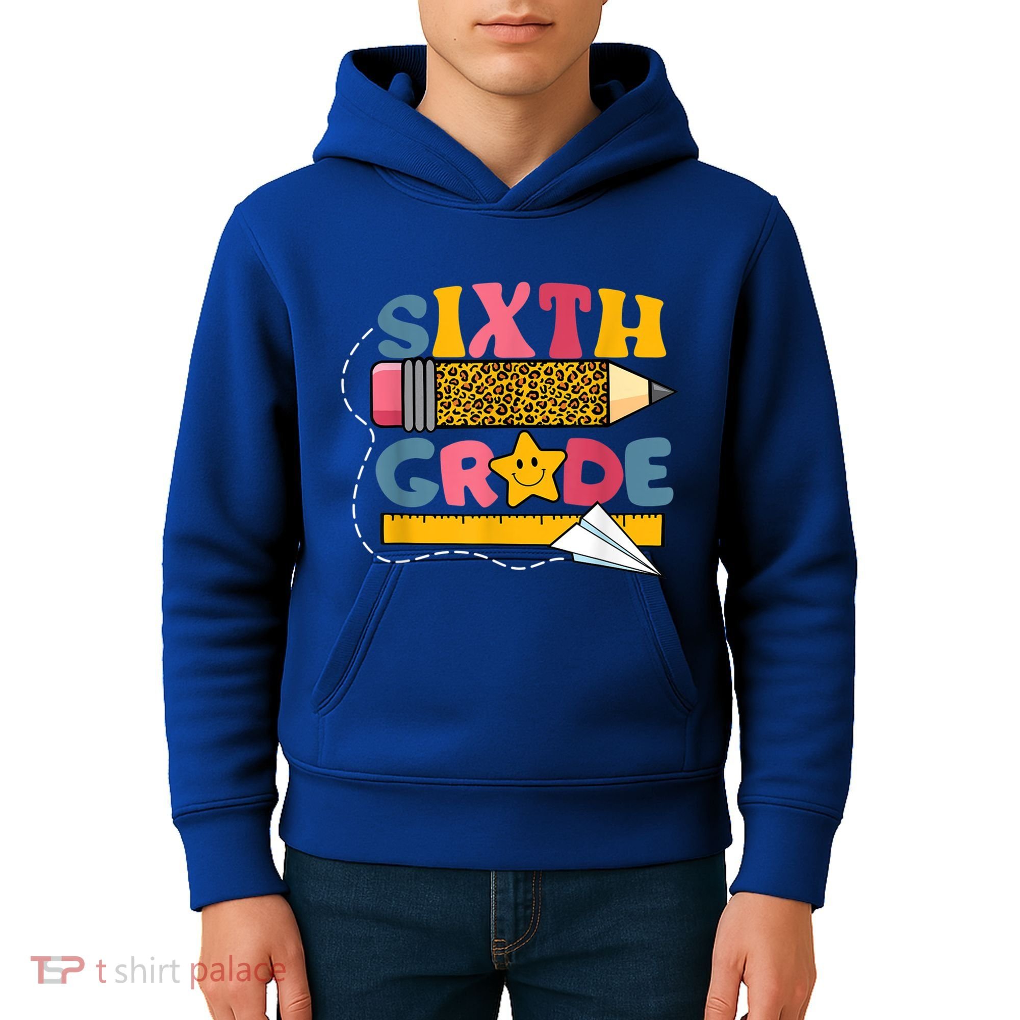 Sixth 6Th Grade Teacher Leopard Back To School Gift Kids Hoodie