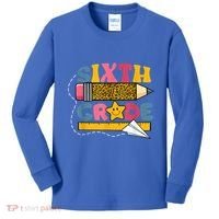 Sixth 6Th Grade Teacher Leopard Back To School Gift Kids Long Sleeve Shirt thumb 0