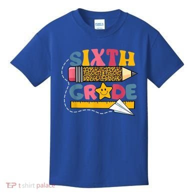 Sixth 6Th Grade Teacher Leopard Back To School Gift Kids T-Shirt