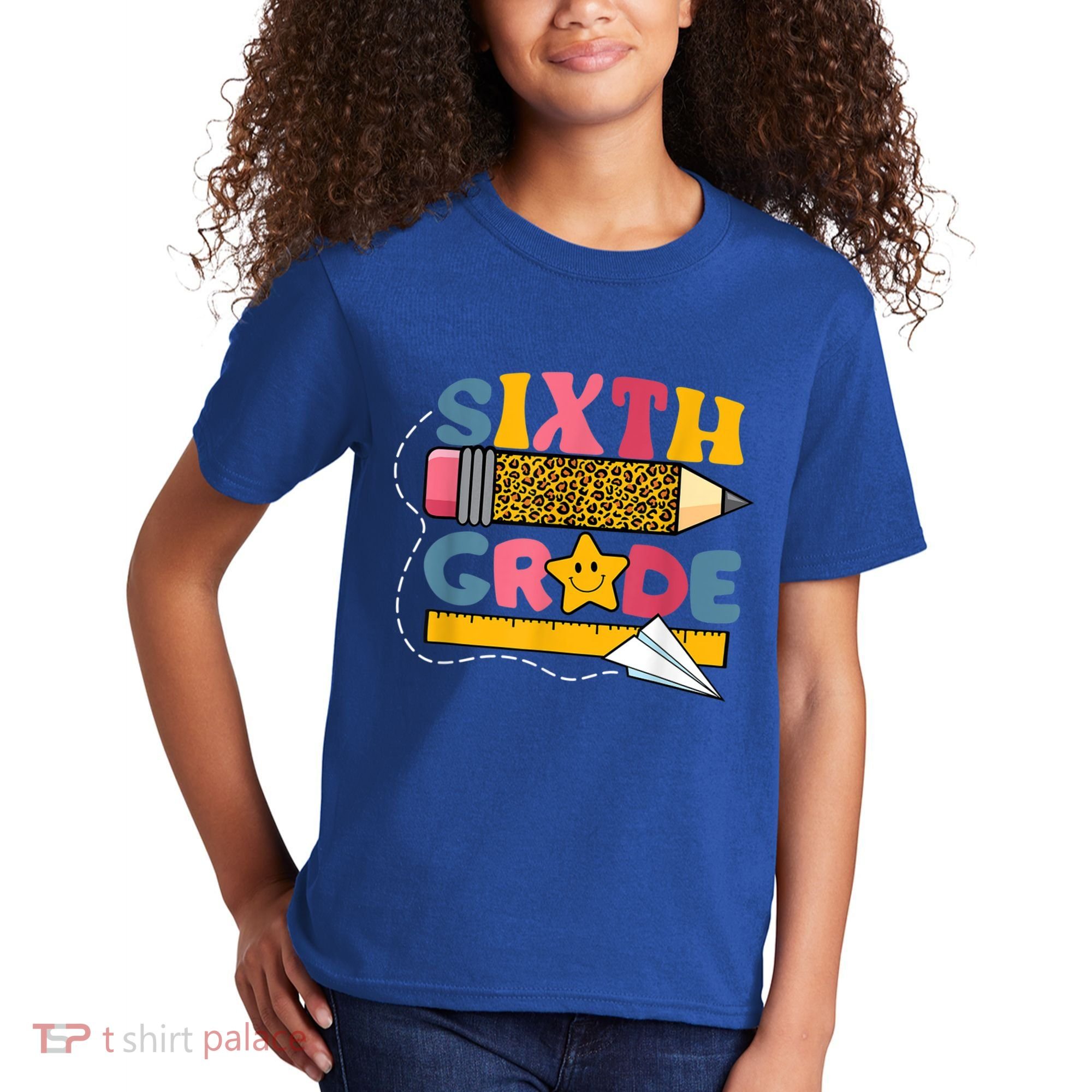 Sixth 6Th Grade Teacher Leopard Back To School Gift Kids T-Shirt