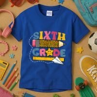 Sixth 6Th Grade Teacher Leopard Back To School Gift Kids T-Shirt thumb 3