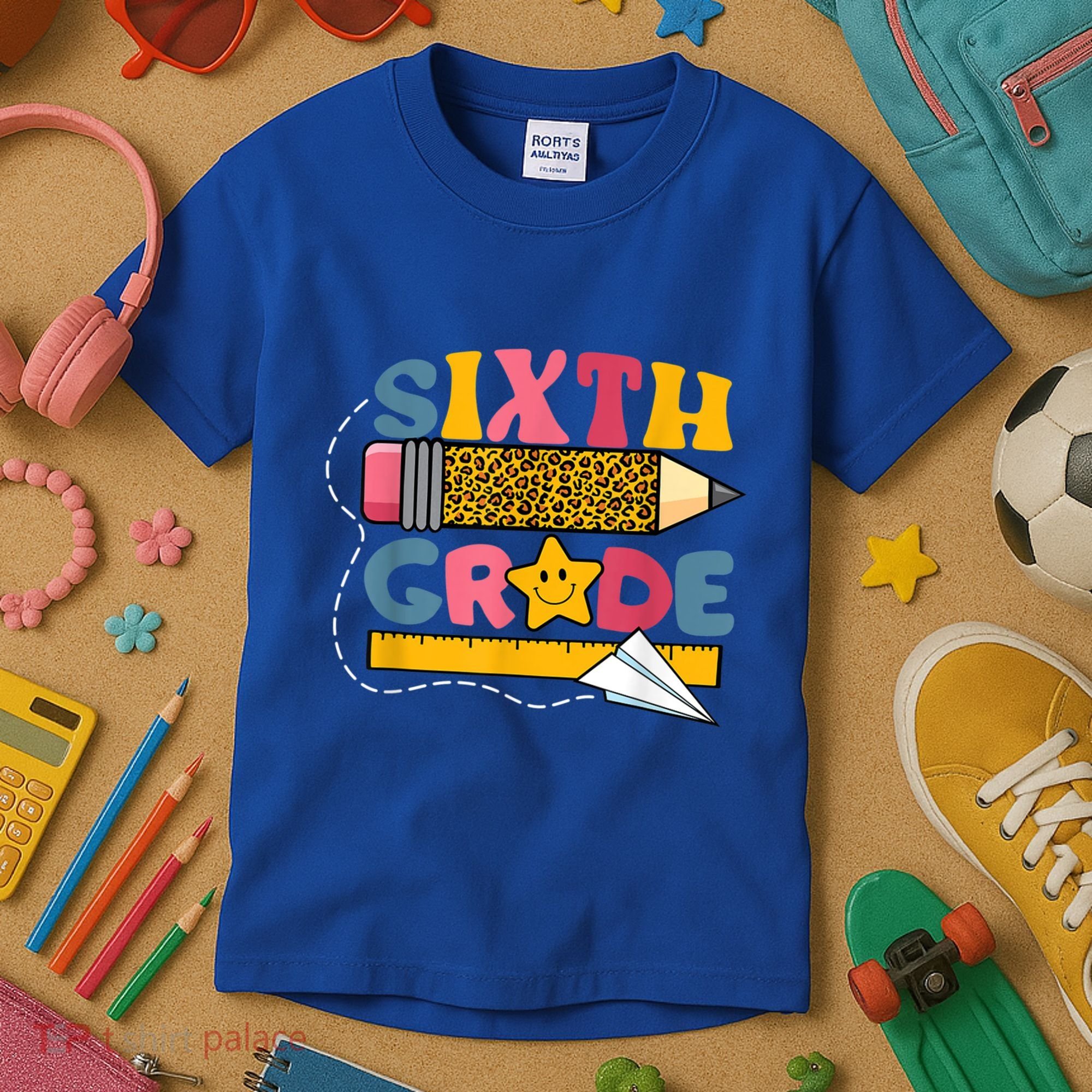 Sixth 6Th Grade Teacher Leopard Back To School Gift Kids T-Shirt