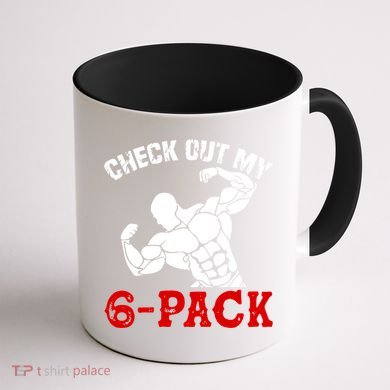 Six 6 Pack Bodybuilding Coffee Mug back