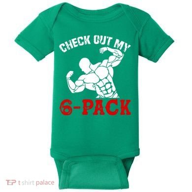 Six 6 Pack Bodybuilding Baby Bodysuit