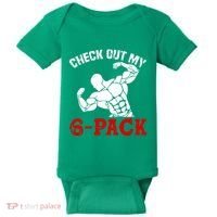 Six 6 Pack Bodybuilding Baby Bodysuit thumb 0