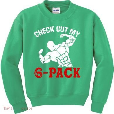 Six 6 Pack Bodybuilding Kids Sweatshirt