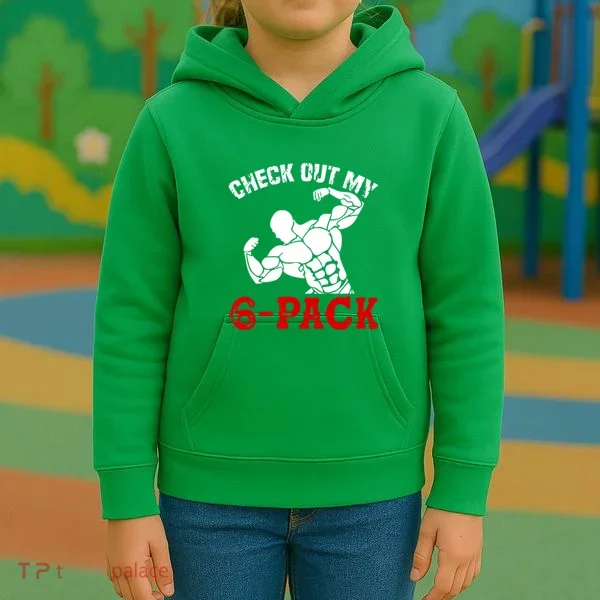 Six 6 Pack Bodybuilding Kids Hoodie