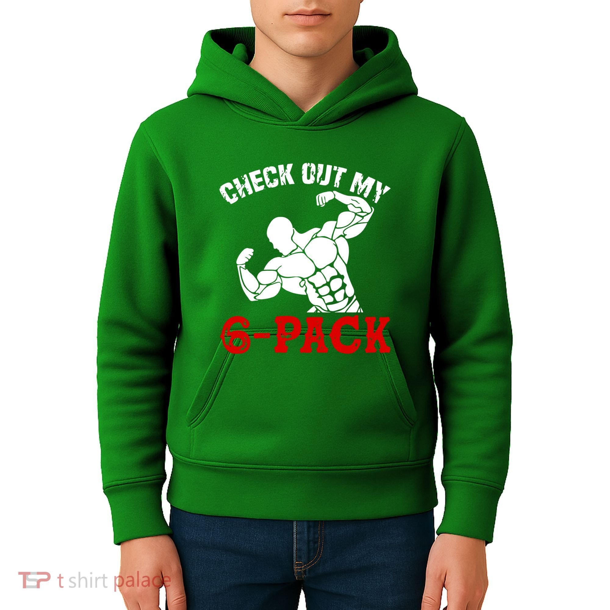 Six 6 Pack Bodybuilding Kids Hoodie