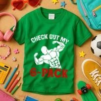 Six 6 Pack Bodybuilding Kids T-Shirt thumb 3