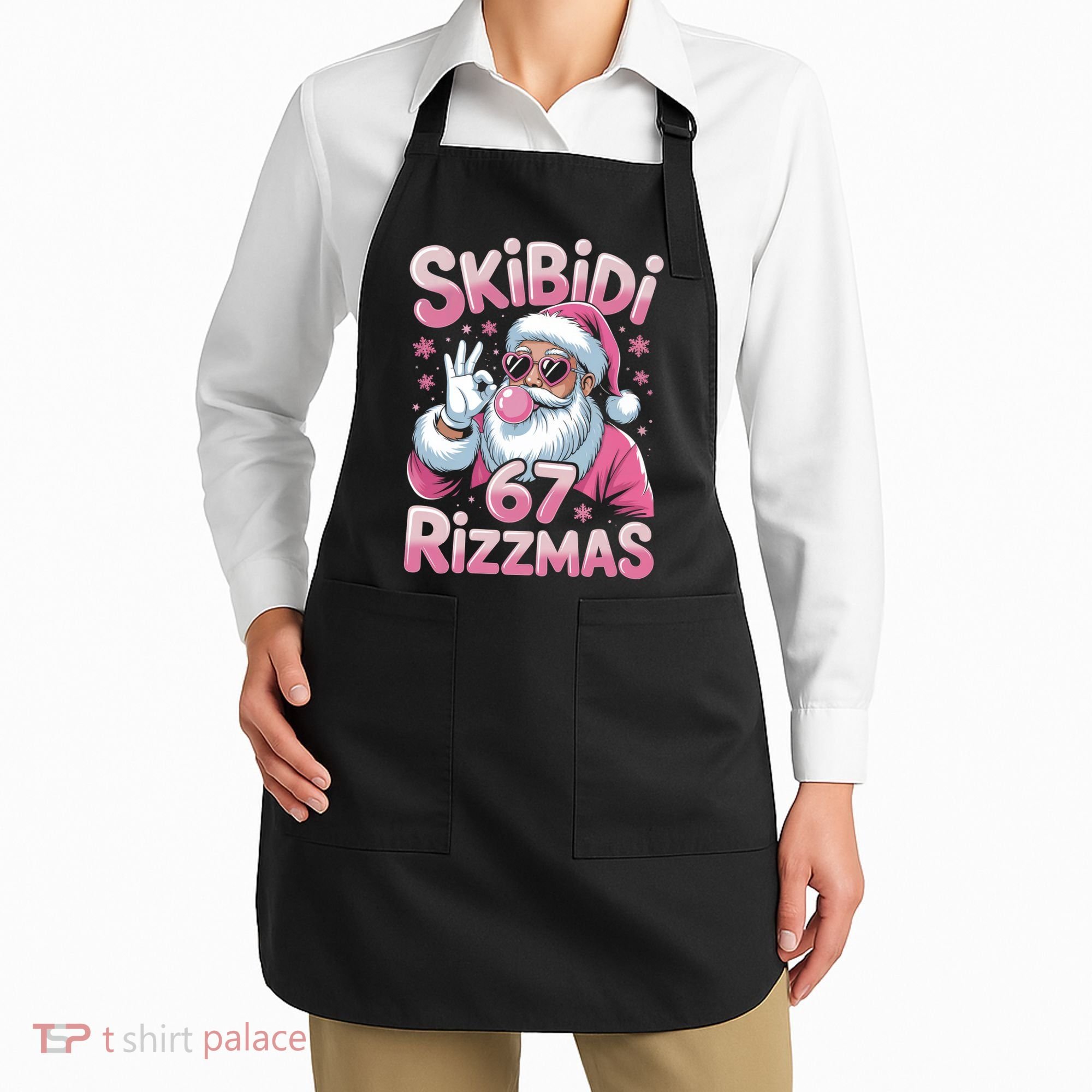 Skibidi 67 Rizzmas Christmas 6-7 Santa Funny Apron