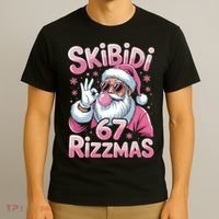 Skibidi 67 Rizzmas Christmas 6-7 Santa Funny T-Shirt thumb 3