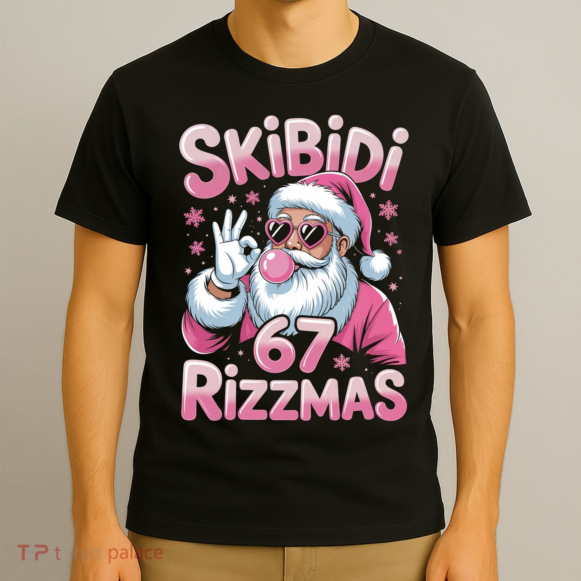 Skibidi 67 Rizzmas Christmas 6-7 Santa Funny T-Shirt