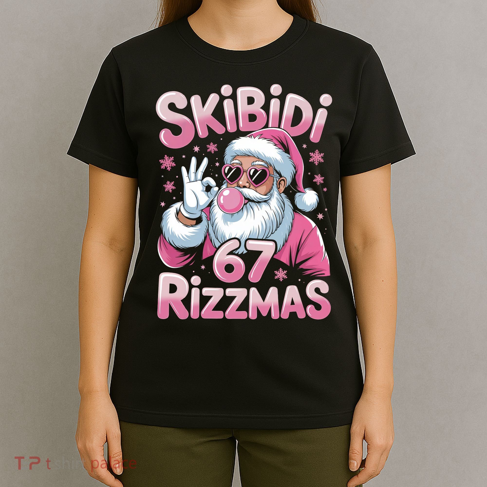 Skibidi 67 Rizzmas Christmas 6-7 Santa Funny T-Shirt
