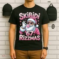 Skibidi 67 Rizzmas Christmas 6-7 Santa Funny T-Shirt thumb 6