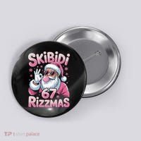 Skibidi 67 Rizzmas Christmas 6-7 Santa Funny Button thumb 0
