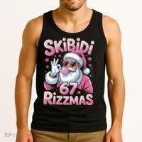 Skibidi 67 Rizzmas Christmas 6-7 Santa Funny Tank Top thumb 3