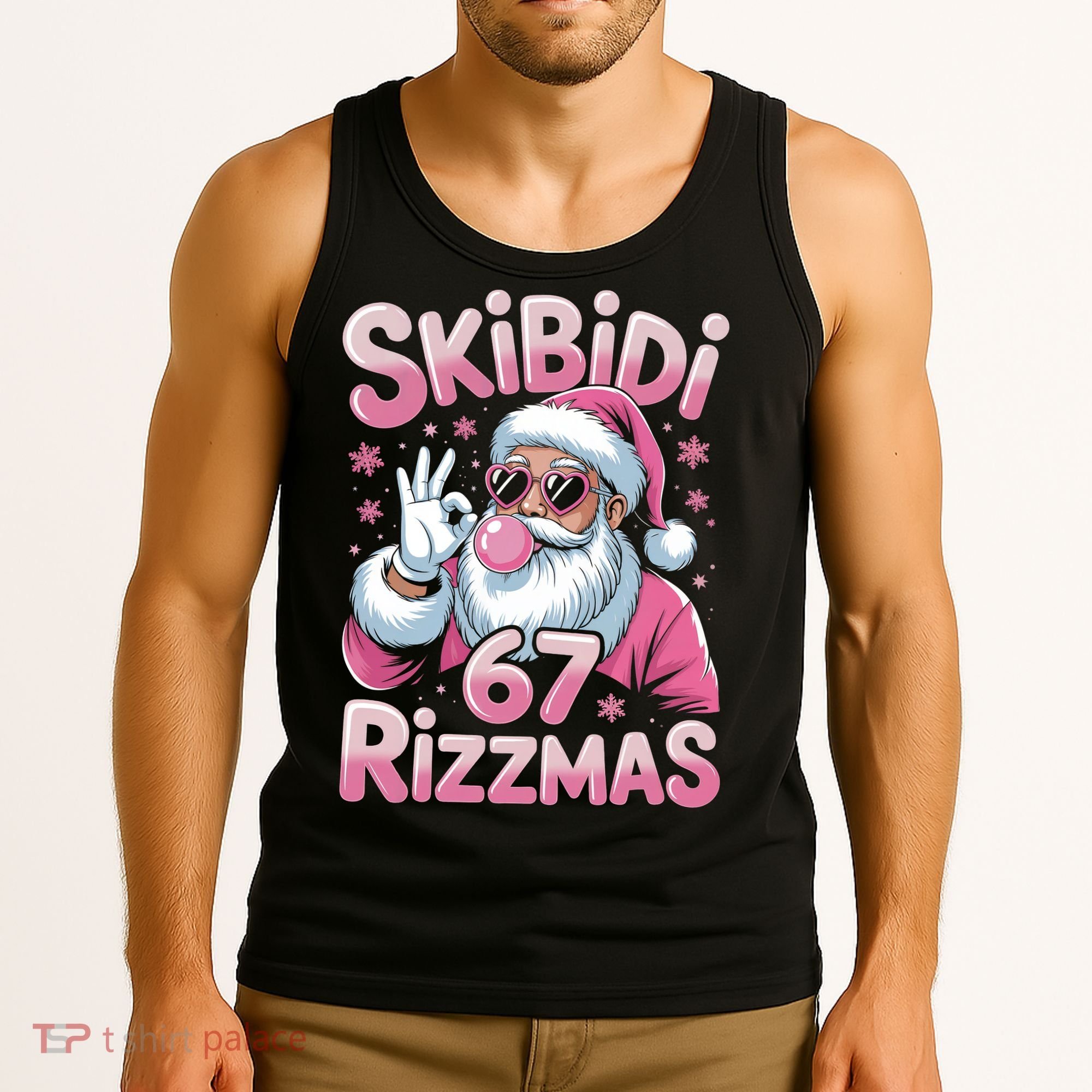 Skibidi 67 Rizzmas Christmas 6-7 Santa Funny Tank Top