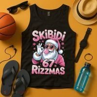 Skibidi 67 Rizzmas Christmas 6-7 Santa Funny Tank Top thumb 4