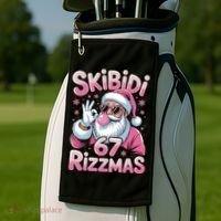 Skibidi 67 Rizzmas Christmas 6-7 Santa Funny Golf Towel thumb 2