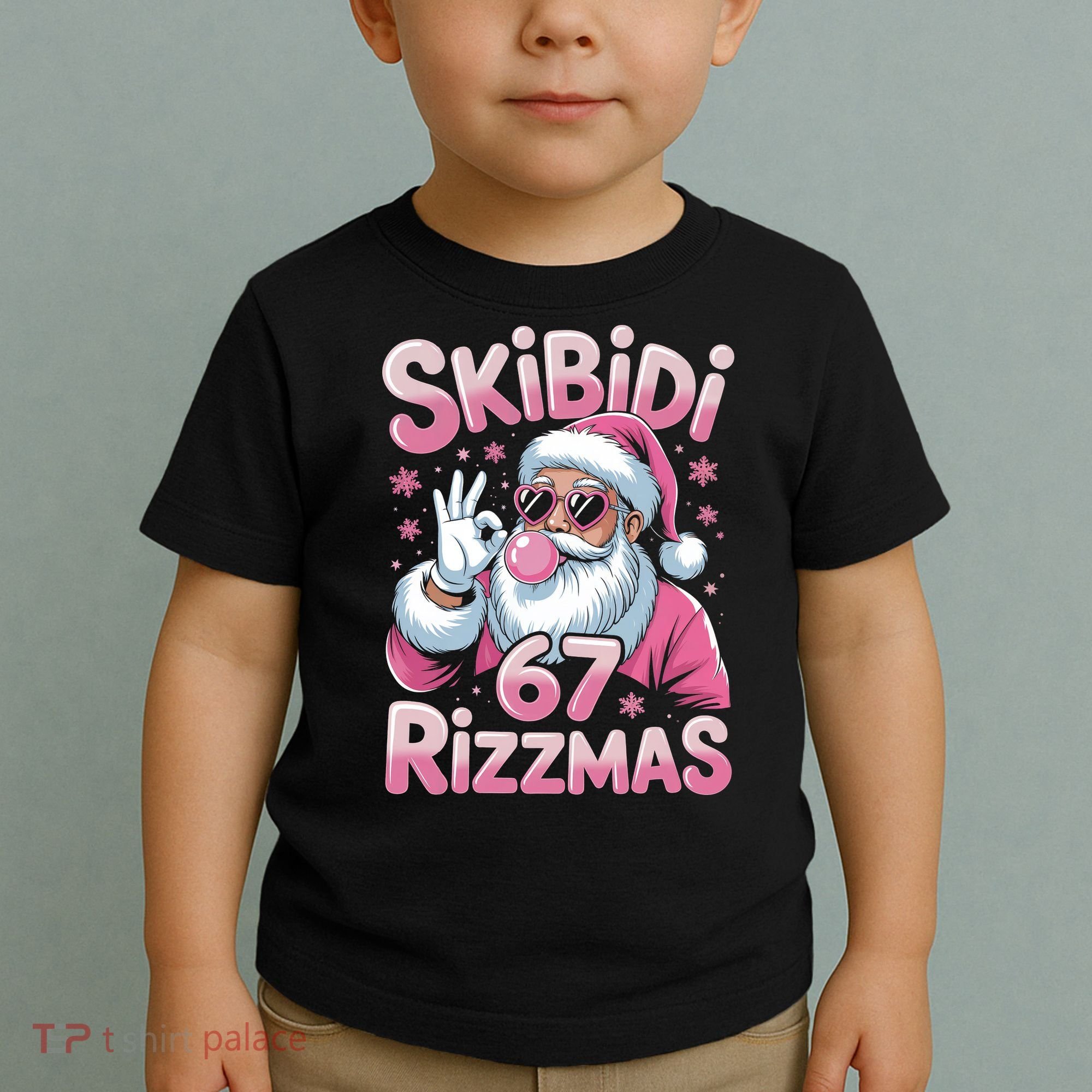 Skibidi 67 Rizzmas Christmas 6-7 Santa Funny Toddler T-Shirt