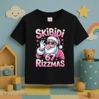 Skibidi 67 Rizzmas Christmas 6-7 Santa Funny Toddler T-Shirt thumb 3