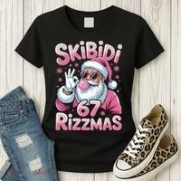 Skibidi 67 Rizzmas Christmas 6-7 Santa Funny Women's T-Shirt thumb 3