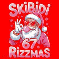 Skibidi 67 Rizzmas Christmas 6-7 Santa Funny Santa Hat thumb 1