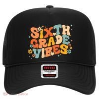 School 6Th Sixth Grade Vibes Hearts Retro Groovy 70S Flowers Gift Hat thumb 0