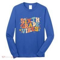 School 6Th Sixth Grade Vibes Hearts Retro Groovy 70S Flowers Gift Long Sleeve Shirt thumb 0