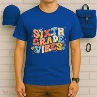 School 6Th Sixth Grade Vibes Hearts Retro Groovy 70S Flowers Gift T-Shirt thumb 6