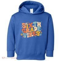 School 6Th Sixth Grade Vibes Hearts Retro Groovy 70S Flowers Gift Toddler Hoodie thumb 0
