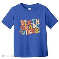 School 6Th Sixth Grade Vibes Hearts Retro Groovy 70S Flowers Gift Toddler T-Shirt thumb 0