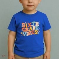 School 6Th Sixth Grade Vibes Hearts Retro Groovy 70S Flowers Gift Toddler T-Shirt thumb 2
