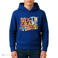 School 6Th Sixth Grade Vibes Hearts Retro Groovy 70S Flowers Gift Kids Hoodie thumb 4