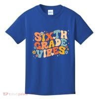 School 6Th Sixth Grade Vibes Hearts Retro Groovy 70S Flowers Gift Kids T-Shirt thumb 0