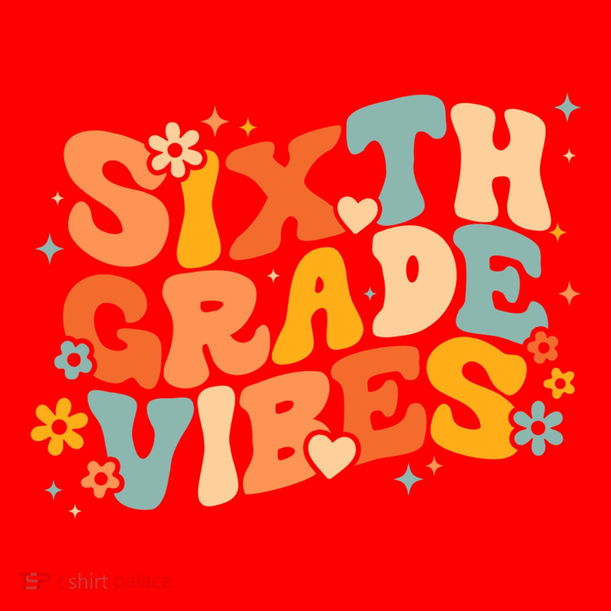 School 6Th Sixth Grade Vibes Hearts Retro Groovy 70S Flowers Gift Santa Hat