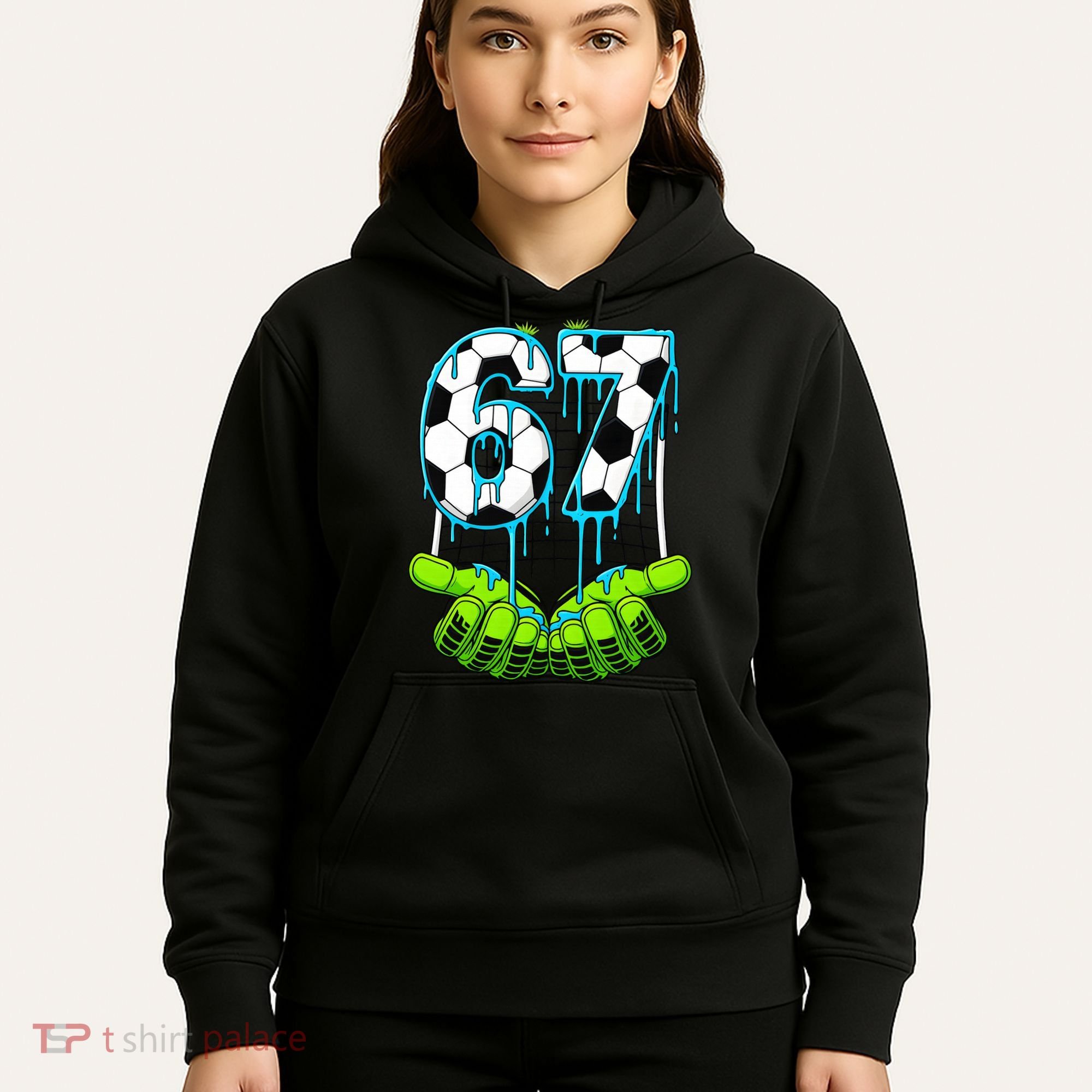 Soccer 6-7 Six Seven Gen Alpha Meme Drip Hoodie