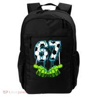 Soccer 6-7 Six Seven Gen Alpha Meme Drip Backpack thumb 0