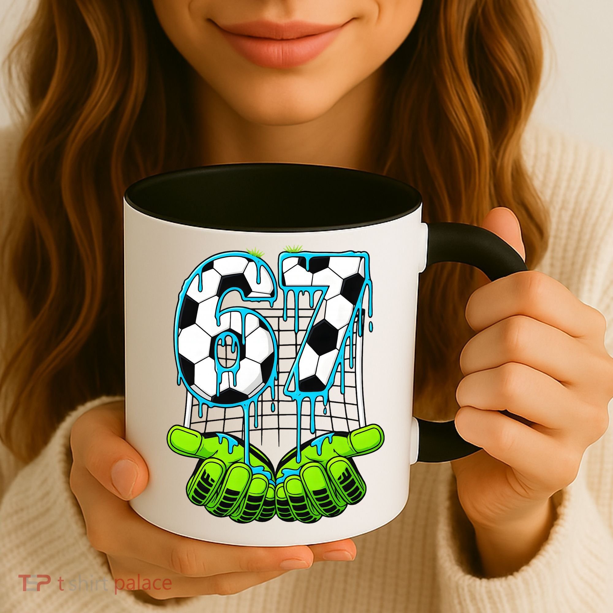 Soccer 6-7 Six Seven Gen Alpha Meme Drip Coffee Mug