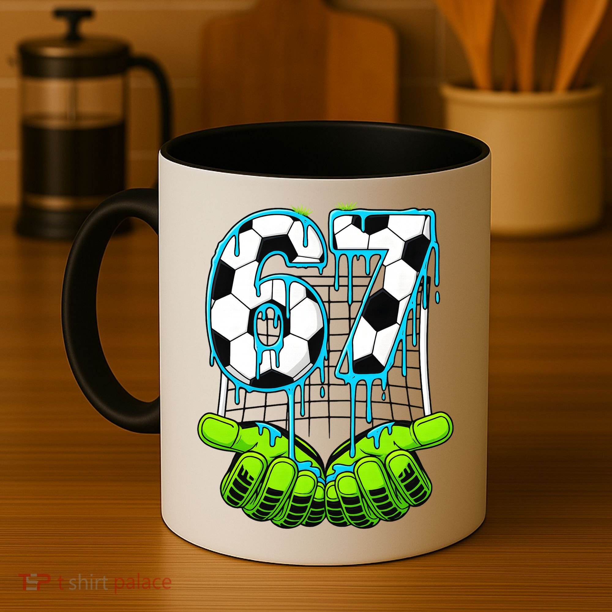Soccer 6-7 Six Seven Gen Alpha Meme Drip Coffee Mug