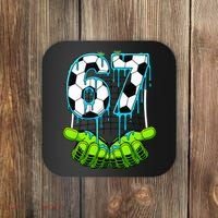 Soccer 6-7 Six Seven Gen Alpha Meme Drip Coaster thumb 0