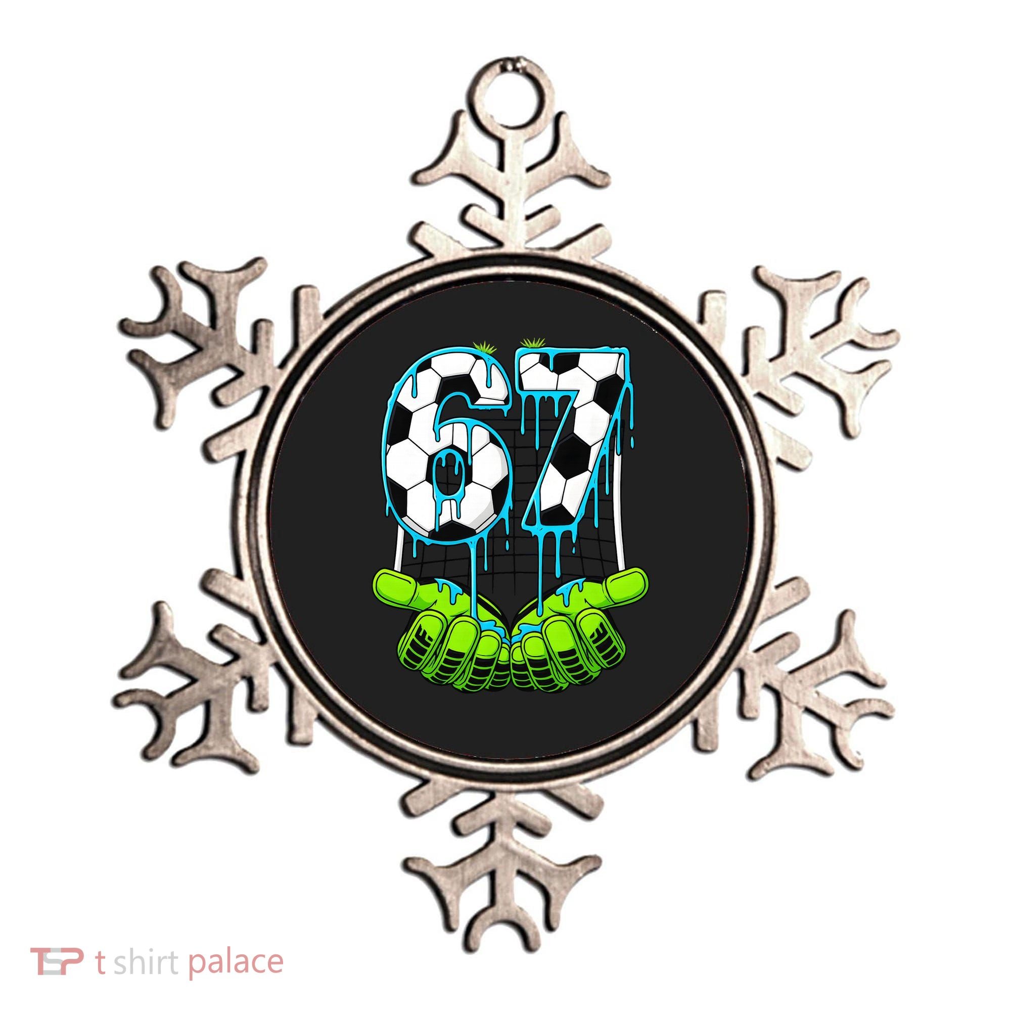 Soccer 6-7 Six Seven Gen Alpha Meme Drip Ornament