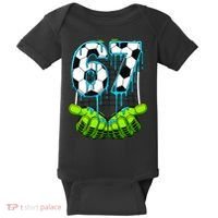 Soccer 6-7 Six Seven Gen Alpha Meme Drip Baby Bodysuit thumb 0