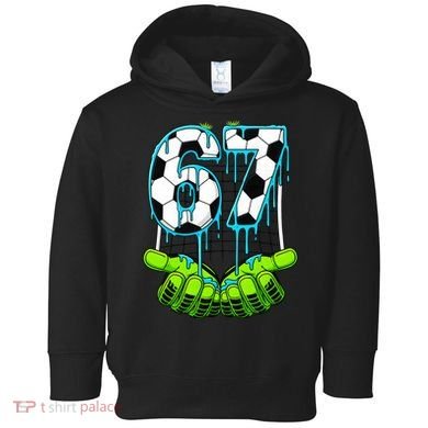 Soccer 6-7 Six Seven Gen Alpha Meme Drip Toddler Hoodie