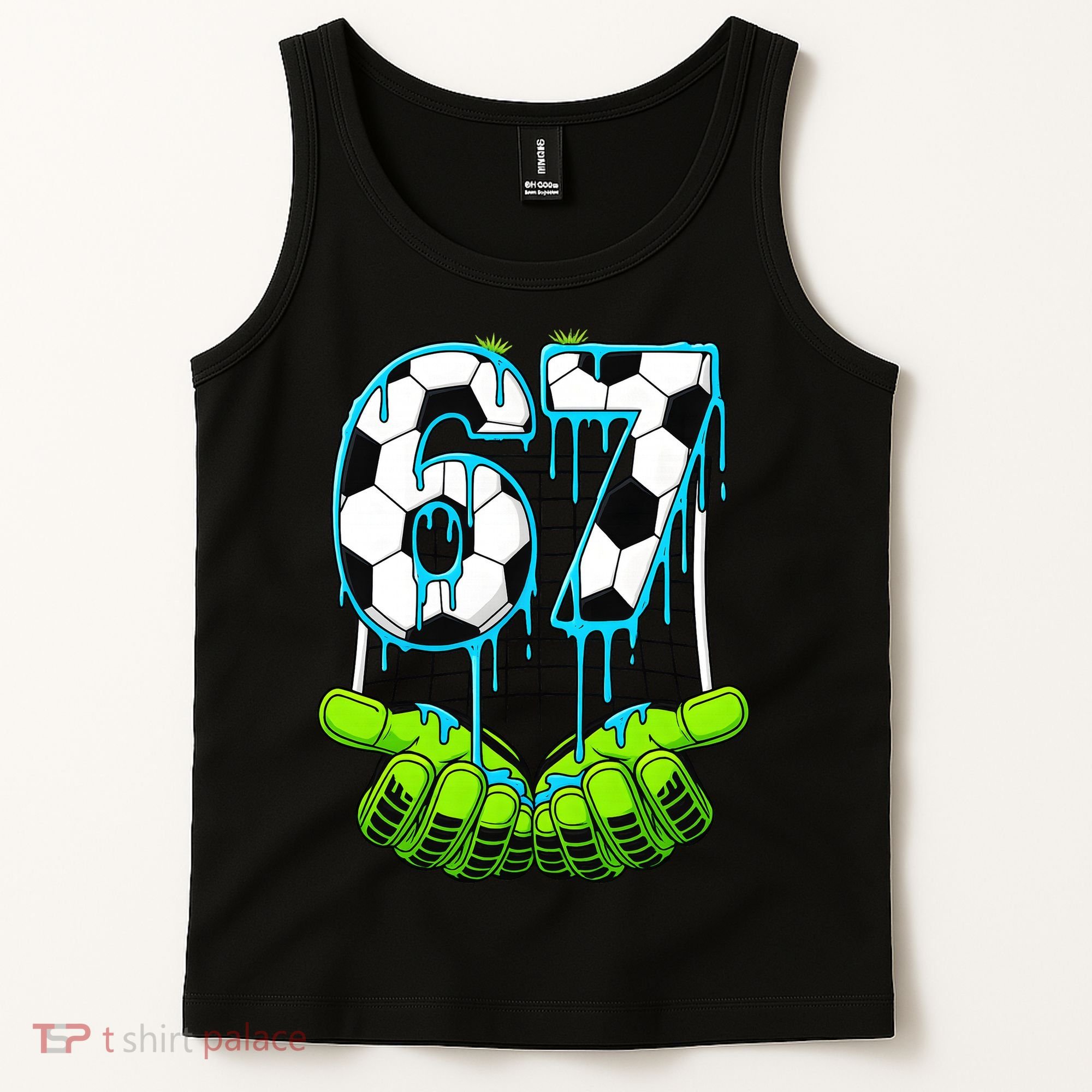 Soccer 6-7 Six Seven Gen Alpha Meme Drip Tank Top