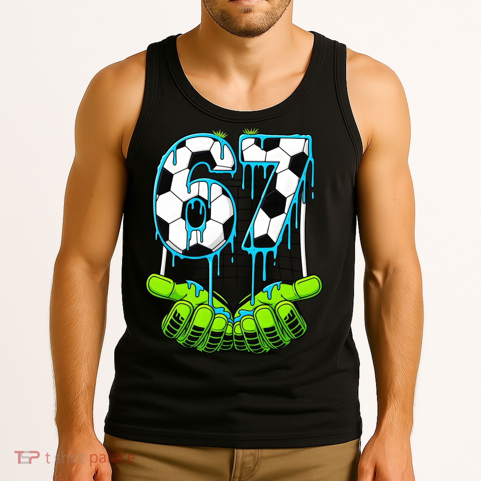 Soccer 6-7 Six Seven Gen Alpha Meme Drip Tank Top