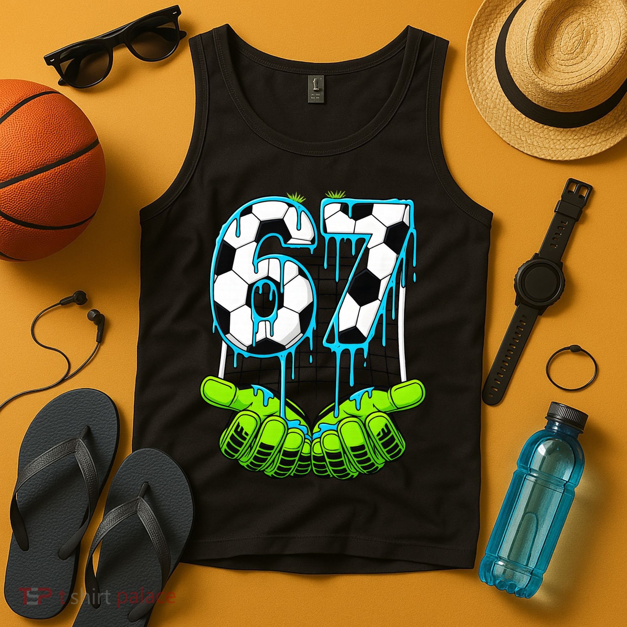 Soccer 6-7 Six Seven Gen Alpha Meme Drip Tank Top