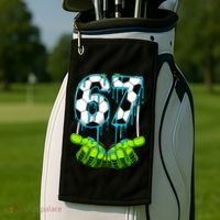 Soccer 6-7 Six Seven Gen Alpha Meme Drip Golf Towel thumb 2